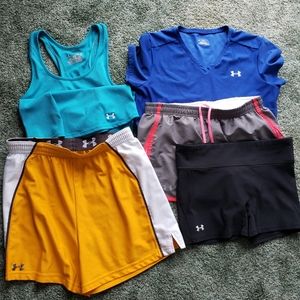 Under Armour women's medium lot shorts shirts